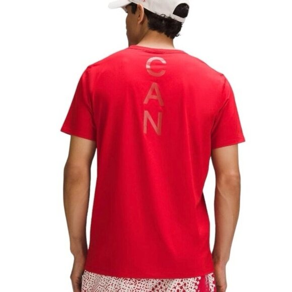 Men’s small Team Canada lululemon Fundamental T-Shirt COC Logo Crimson - Picture 1 of 10